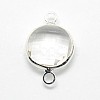 Silver Color Plated Brass Glass Links connectors GLAA-J011B-S-3