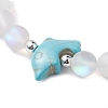 Beach Dolphin Dyed Synthetic Turquoise Bead Bracelets BJEW-JB10252-03-2