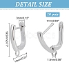 Brass Hoop Earring Findings with Latch Back Closure ZIRC-F052-29P-2