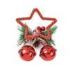 Christmas Plastic Star with Bell Pendant Decorations AJEW-S088-01A-2