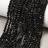 Natural Black Tourmaline Beads Strands X-G-D320-A04-3mm-02-1