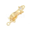Brass Micro Pave Clear Cubic Zirconia Interlocking Clasps KK-U059-01G-1