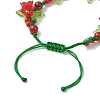 Flower Acrylic & MIYUKI Seed Beads & Natural Carnelian Bracelets BJEW-MZ00221-01-4