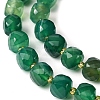 Natural Dyed & Heated Green Onyx Agate Beads Strands G-Q010-A16-01-4