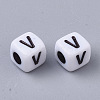 White Opaque Acrylic Beads MACR-R869-02V-2