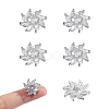 6Pcs Brass Micro Pave Clear Cubic Zirconia Buttons BUTT-NB0001-99-1