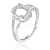 1Pc 925 Sterling Silver Prong Ring Settings STER-BBC0008-59-7