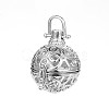 Trendy Hollow Brass Round Cage Pendants KK-F0299A-P-NR-2
