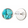 Flat Round with Mixed Gemstone Chip Beads Stud Earrings for Girl Women EJEW-JE04669-4