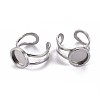 Non-Tarnish 201 Stainless Steel Cuff Pad Ring Settings X-STAS-S080-040A-P-5