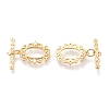 Brass Micro Pave Clear Cubic Zirconia Toggle Clasps KK-F820-08G-2
