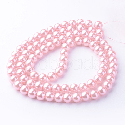 Baking Paint Pearlized Glass Pearl Round Bead Strands HY-Q003-10mm-53-1