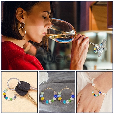 DIY Beaded Wine Glass Charm Tags Making Kit DIY-SC0018-78-1