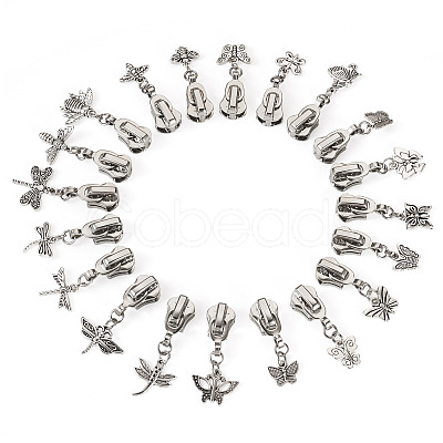 20Pcs Alloy Replacement Zipper Sliders HJEW-TAC0121-1