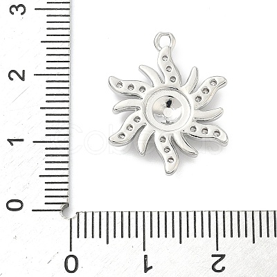 Brass Micro Pave Clear Cubic Zirconia Pendants KK-G548-01B-P-1