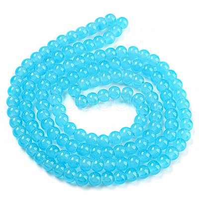 Baking Painted Imitation Jade Glass Round Bead Strands X-DGLA-Q021-6mm-06-1