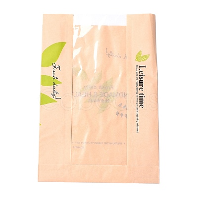 Rectangle with Leaf Pattern Paper Baking Bags CARB-K0001-01D-1