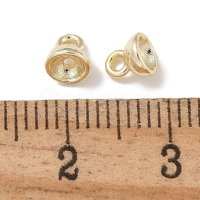 Brass Bead Cap Pendant Bails KK-P284-15G-02-1