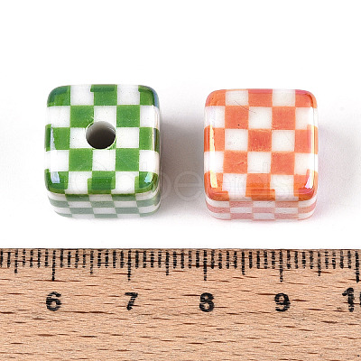 UV Plating Opaque Acrylic Beads OACR-T028-71-1