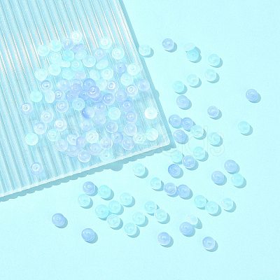 120Pcs 2 Colors Baking Paint Imitation Jade Glass Beads DGLA-FS0001-21B-1