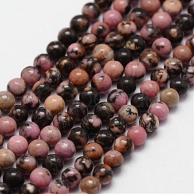 Natural Rhodonite Beads Strands G-N0204-01-3mm-1