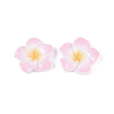Plumeria Flower Opaque Resin Cabochons CRES-T025-30C-02-1