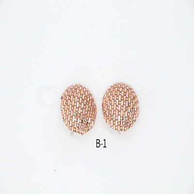 Alloy Rhinestone Half Round Stud Earrings FS-WGCEA49-03-1