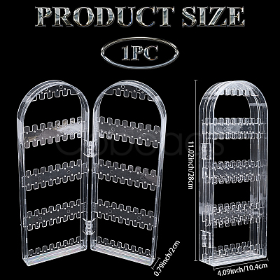 PS Plastic Earring Display Folding Screen Stands with 2 Folding Panels ODIS-WH0043-142B-02-1