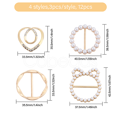 12Pcs 4 Styles Alloy Resin Buckle Clasps FIND-GL0002-20-1