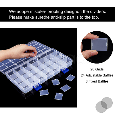 3Pcs Rectangle Polypropylene(PP) Bead Storage Containers CON-PH0002-47-1