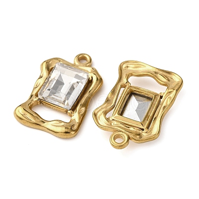 304 Stainless Steel Glass Pendants STAS-P406-01G-1
