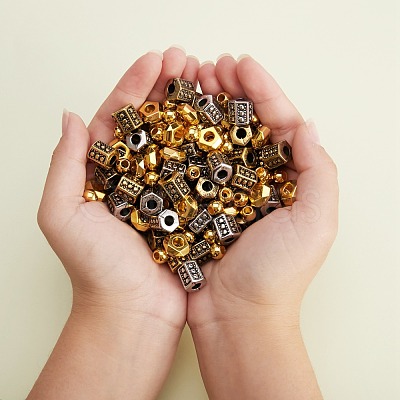 200g 4 Style CCB Plastic Beads CCB-SZ0001-06-1