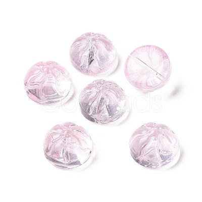Transparent Spray Painted Glass Beads GLAA-I050-09H-1