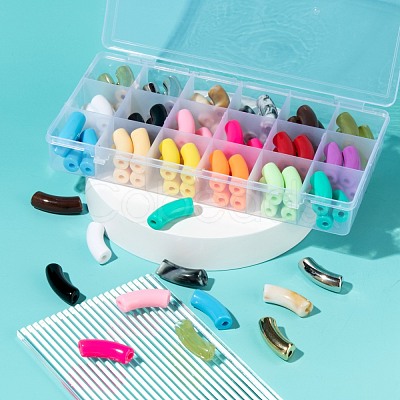 72Pcs 18 Style CCB Plastic & Imitation Gemstone & Opaque Acrylic Beads MACR-LS0001-05A-1