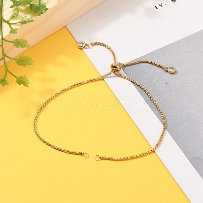 Adjustable 304 Stainless Steel Box Chain Slider Bracelet/Bolo Bracelets Making AJEW-JB00781-02-1