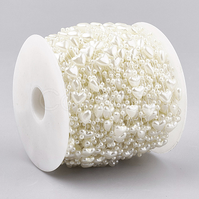 ABS Plastic Imitation Pearl Beaded Trim Garland Strand AJEW-S071-02C-1