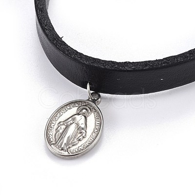 Cowhide Leather Cord Bracelets BJEW-JB04252-1