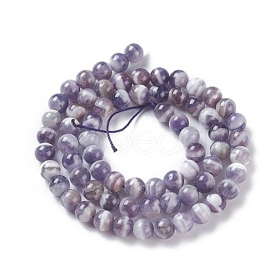 Natural Chevron Amethyst Beads Strands G-P428-04A-6mm-1