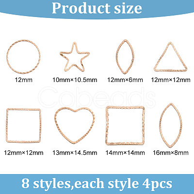 32Pcs 8 Style Brass Linking Ring KK-AR0003-06-1