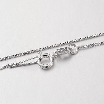 Anti-Tarnish Rhodium Plated 925 Sterling Silver Box Chain Necklaces NJEW-N0048-02-18-1