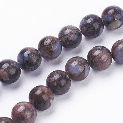 Natural Glaucophane Beads Strands G-F520-39-8mm-1