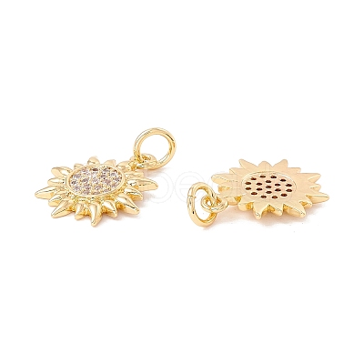 Brass Micro Pave Clear Cubic Zirconia Pendants X-ZIRC-P098-08G-1