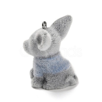 Flocky Opaque Resin Pendants LS-RESI-G112-02B-1