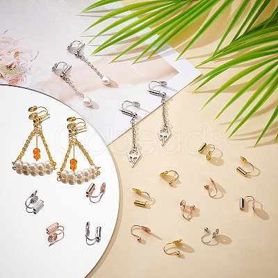 20pcs 5 style Brass Cuff Earring Settings KK-PH0003-94-1