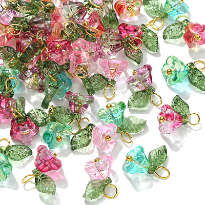 50Pcs 5 Colors Glass Charms FIND-CJ0001-15-1