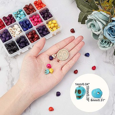 Halloween Theme Dyed Synthetic Turquoise Bead Strands G-GA0001-04-1
