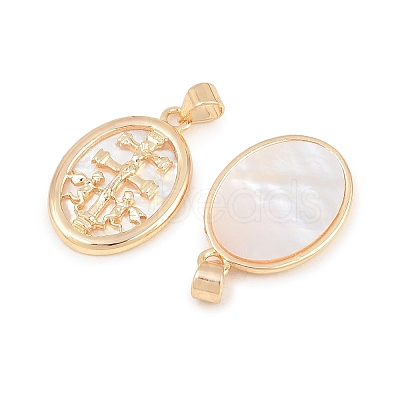 Brass Micro Pave Clear Cubic Zirconia Pendants KK-C170-06G-1