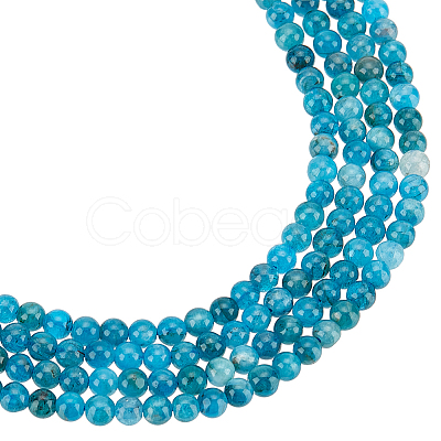 Nbeads 2 Strands Round Natural Apatite Beads Strands G-NB0004-51-1