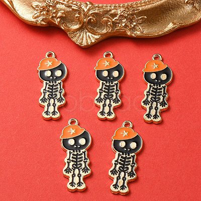 5Pcs Alloy Enamel Pendants ENAM-YW0002-49A-1