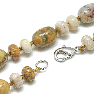 Natural Crazy Agate Beaded Necklaces NJEW-S390-26-1